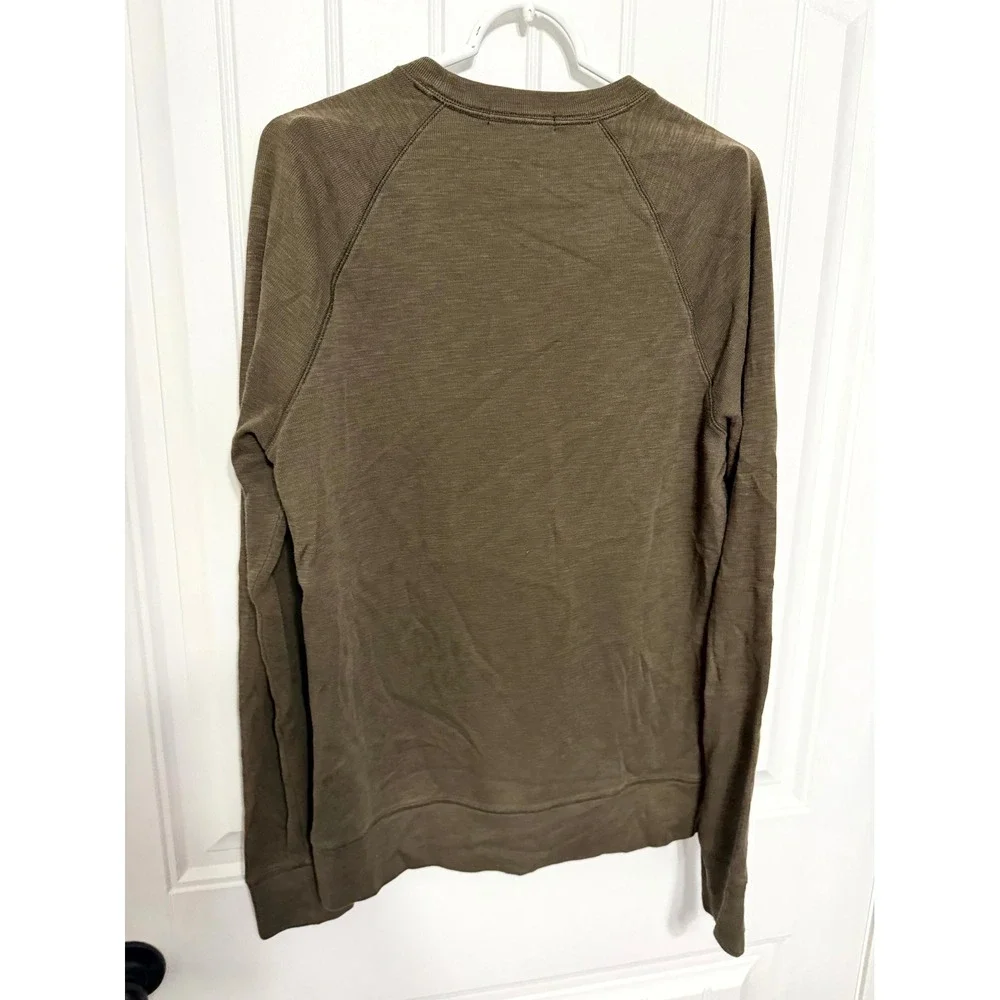 Banana Republic Sweatshirt Mens Medium Tall Olive Green Slub Raglan Pullover
